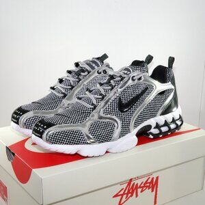 Stussy x Nike Air Zoom Spiridon Cage 2 Pure Platinum 2020 CU1854-001 US 11 DS